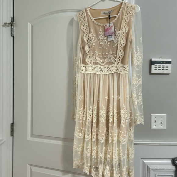 Chickens lace dress nude size M fits a 6 - Picture 4 of 11
